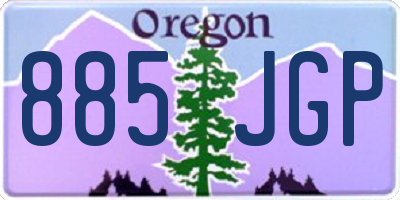 OR license plate 885JGP