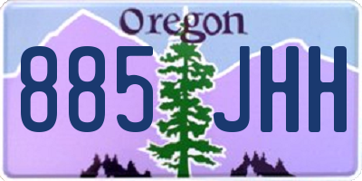 OR license plate 885JHH