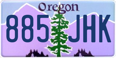 OR license plate 885JHK