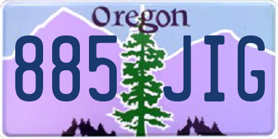 OR license plate 885JIG