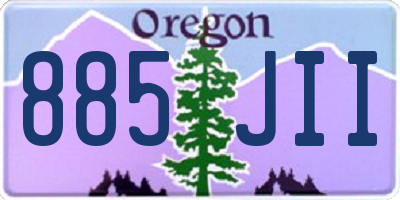OR license plate 885JII