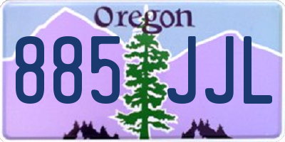 OR license plate 885JJL