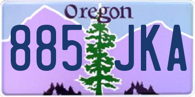 OR license plate 885JKA