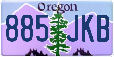 OR license plate 885JKB