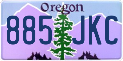 OR license plate 885JKC