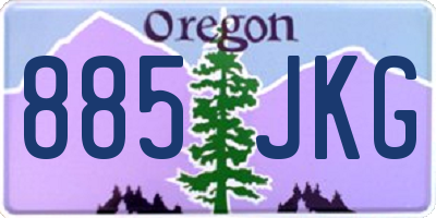 OR license plate 885JKG