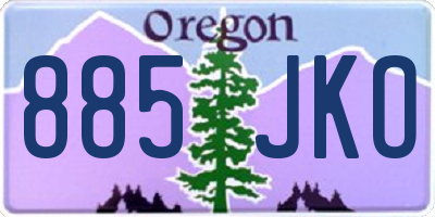 OR license plate 885JKO