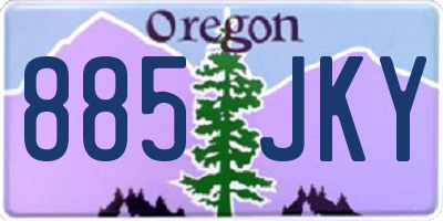 OR license plate 885JKY