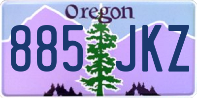 OR license plate 885JKZ