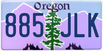 OR license plate 885JLK