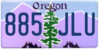 OR license plate 885JLU