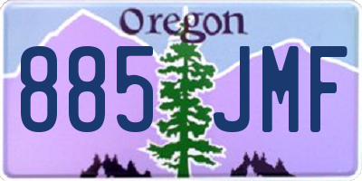 OR license plate 885JMF