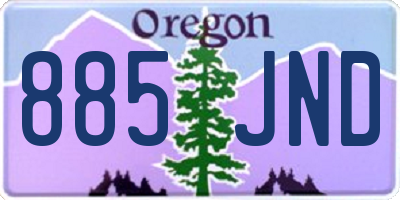 OR license plate 885JND