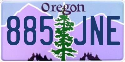 OR license plate 885JNE
