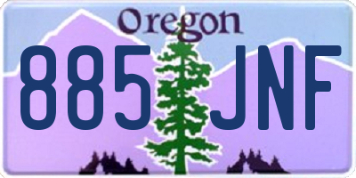 OR license plate 885JNF