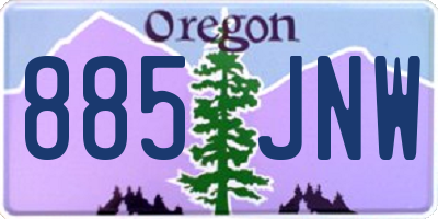 OR license plate 885JNW