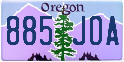 OR license plate 885JOA