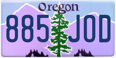OR license plate 885JOD