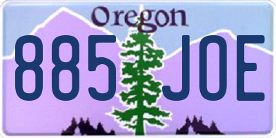OR license plate 885JOE