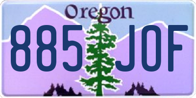 OR license plate 885JOF