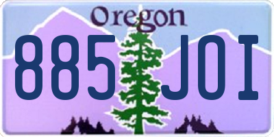 OR license plate 885JOI