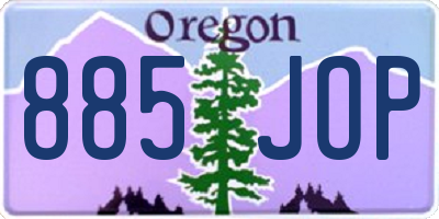 OR license plate 885JOP