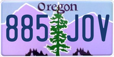 OR license plate 885JOV