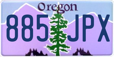 OR license plate 885JPX