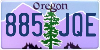 OR license plate 885JQE