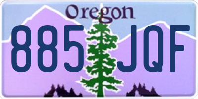 OR license plate 885JQF