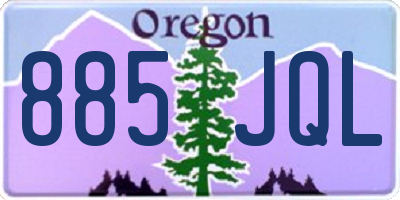 OR license plate 885JQL