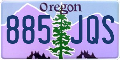 OR license plate 885JQS