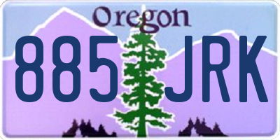 OR license plate 885JRK