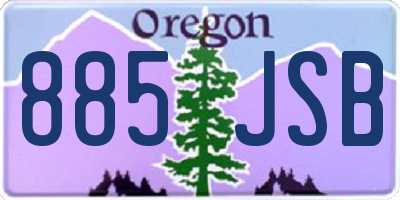 OR license plate 885JSB