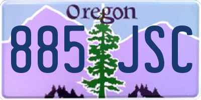 OR license plate 885JSC