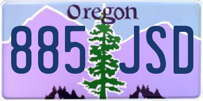 OR license plate 885JSD