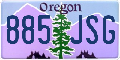 OR license plate 885JSG