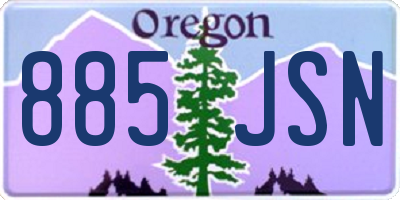 OR license plate 885JSN