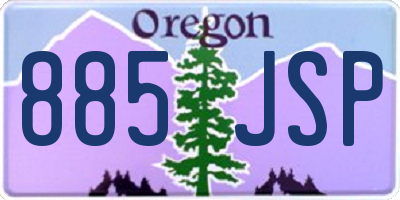 OR license plate 885JSP