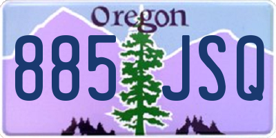 OR license plate 885JSQ