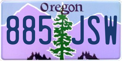 OR license plate 885JSW