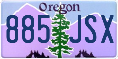 OR license plate 885JSX