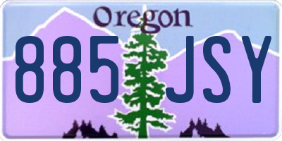 OR license plate 885JSY