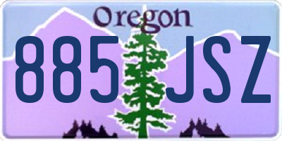 OR license plate 885JSZ