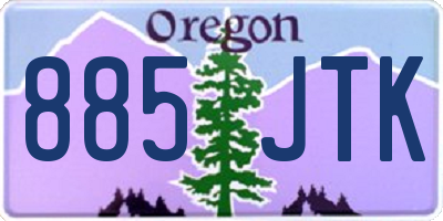 OR license plate 885JTK