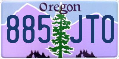 OR license plate 885JTO