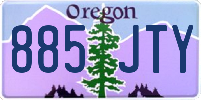 OR license plate 885JTY