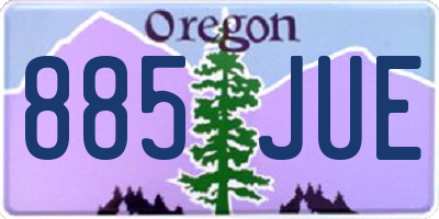 OR license plate 885JUE