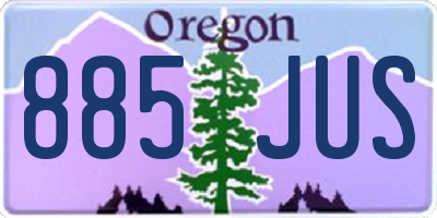 OR license plate 885JUS