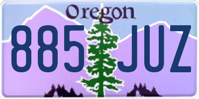 OR license plate 885JUZ